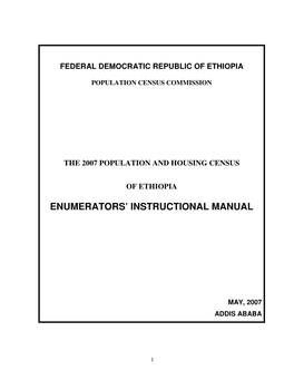 Enumerators' Instructional Manual