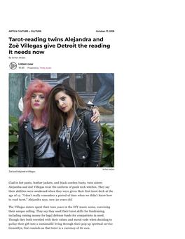 Tarot-Reading Twins Alejandra and Zoë Villegas Give Detroit the Reading It Needs Now | Culture | Detroit | Detroit Metro Times