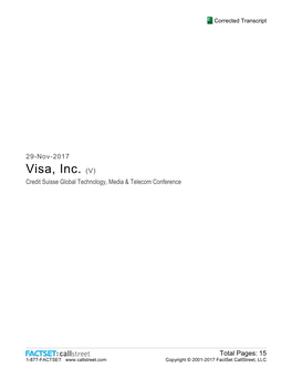 Visa, Inc. (V) Credit Suisse Global Technology, Media & Telecom Conference