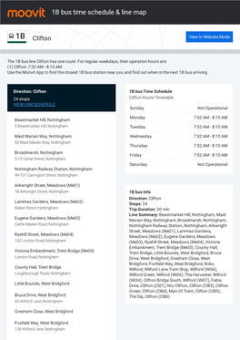 1B Bus Time Schedule & Line Route