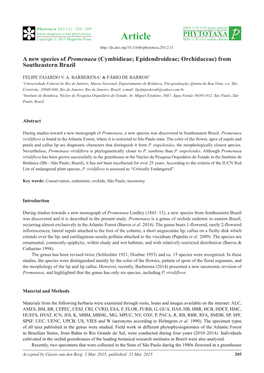 A New Species of Promenaea (Cymbidieae; Epidendroideae; Orchidaceae) from Southeastern Brazil