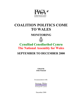 Check Against Delivery, Address to the Institute of Welsh Politics, Aberystwyth, 13 November, 2000