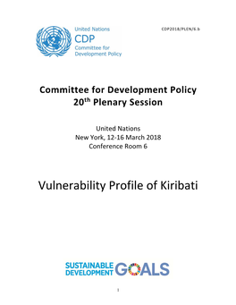 Vulnerability Profile of Kiribati