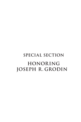 Honoring Joseph R. Grodin