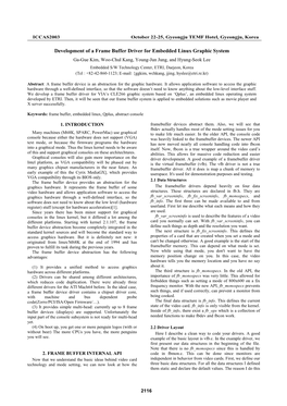 Deveopment of a Frame Buffer Driver for Embedded Linux Graphic System