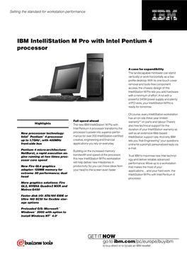 IBM Intellistation M Pro with Intel Pentium 4 Processor