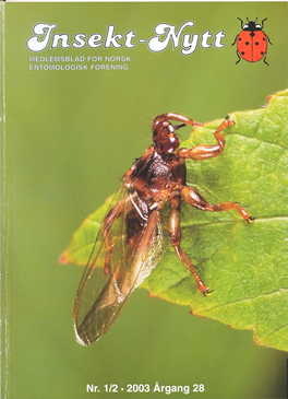 Hjortelusflue Lipoptena( Cervi) (Diptera: for Medlemskap Kontakt NEF, Post­­Boks 386, Hippoboscidae); Son, Vestby, Akershus