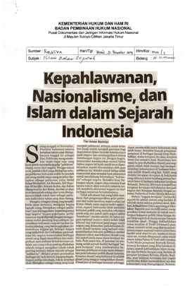 'Kepahlawanan, Nasionalisme, Dan Islam Dalam. Sejarah Indonesia