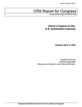 China's Impact on the U.S. Automotive Industry