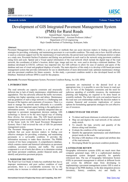 Development of GIS Integrated Pavement Management System