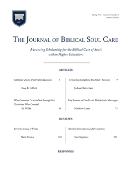 The Journal of Biblical Soul Care