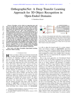 A Deep Transfer Learning Approach for 3D Object Recognition in Open-Ended Domains S