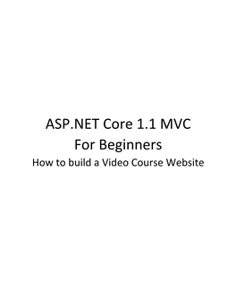 ASP.NET Core 1.1 MVC for Beginners