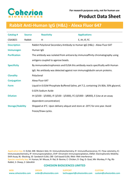 Product Data Sheet