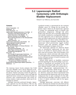 5.2 Laparoscopic Radical Cystectomy with Orthotopic Bladder Replacement