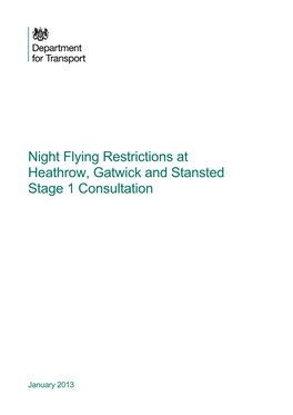 Night Flying Restrictions at Heathrow, Gatwick and Stansted Stage 1 Consultation