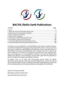 Compilation of BALTEX/Baltic Earth Publications