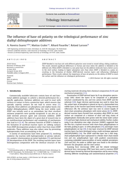 The Influence of Base Oil Polarity on the Tribological Performance of Zinc Dialkyl Dithiophospate Additives