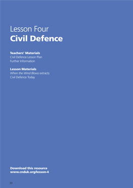 Lesson Four Civil Defence
