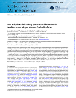 Marine Science Advance Access Published January 30, 2015 ICES Journal of Marine Science