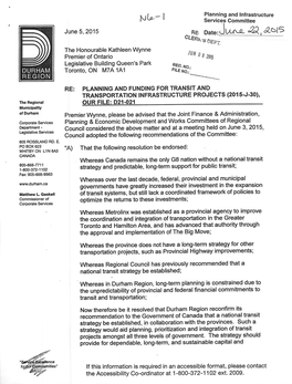 Planning and Infrastructure Services Committee Item N6 for June 22, 2015