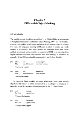 Chapter 3 Differential Object Marking