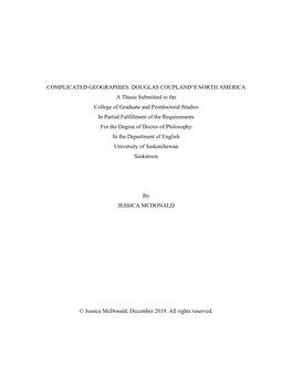 Complicated Geographies: Douglas Coupland's North America