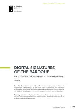 Digital Signatures of the Baroque