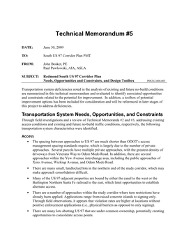 Technical Memorandum #5