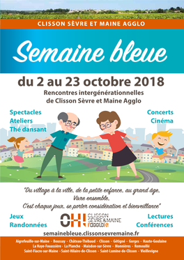 Semaine Bleue Du 2 Au 23 Octobre 2018 CLISSON