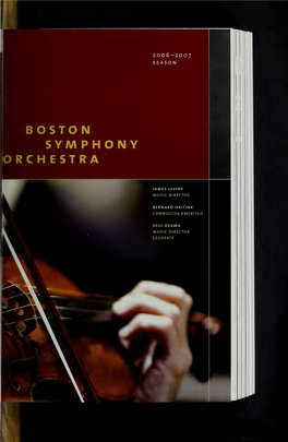 Boston Symphony Orchestra Concert Programs, Season 126, 2006