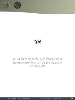 What Types of Retail and Commercial Development Would You Like to See in Southlake?