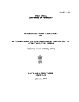 C.S.Ii. -131 Rajya Sabha Committee on Petitions