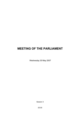 Meeting of the Parliament