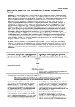 IUCN Analysis Bobcat