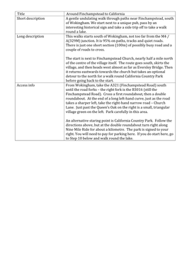 Title Around Finchampstead to California Short Description a Gentle Undulating Walk Through Paths Near Finchampstead, South of Wokingham