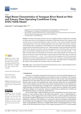 Algal Boom Characteristics of Yeongsan River Based on Weir and Estuary Dam Operating Conditions Using EFDC-NIER Model