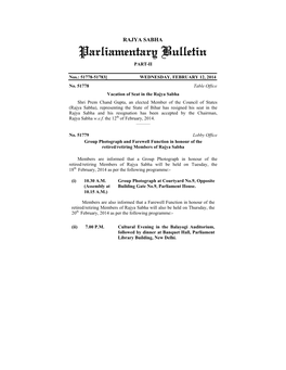 Parliamentary Bulletin