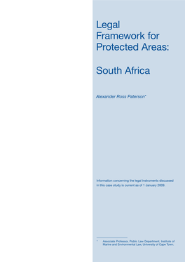 Legal Framework for Protected Areas: South Africa