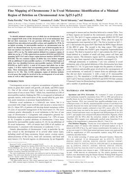 Fine Mapping of Chromosome 3 in Uveal Melanoma: Identification of a Minimal Region of Deletion on Chromosomal Arm 3P25.1-P25.2