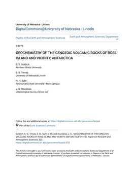 Geochemistry of the Cenozoic Volcanic Rocks of Ross Island and Vicinity, Antarctica