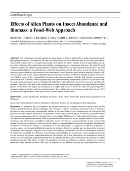 Effects of Alien Plants on Insect Abundance and Biomass: a Food-Web Approach