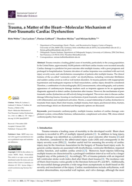 Trauma, a Matter of the Heart—Molecular Mechanism of Post-Traumatic Cardiac Dysfunction