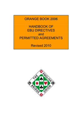 ORANGE BOOK 2006 HANDBOOK of EBU DIRECTIVES And