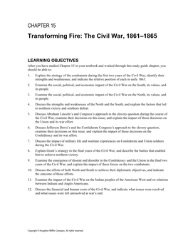 CHAPTER 15 Transforming Fire: the Civil War, 1861–1865