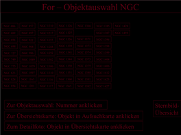 For – Objektauswahl NGC