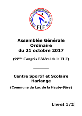 Assemblée Générale Ordinaire Du 21 Octobre 2017