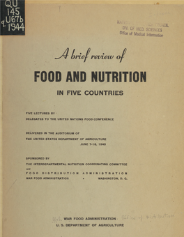 A Brief Review of Food and Nutrition in Five Countries