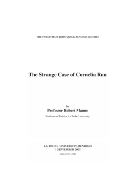 The Strange Case of Cornelia Rau