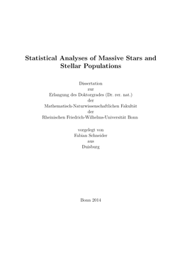 Statistical Analyses of Massive Stars and Stellar Populations